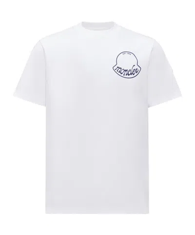 Moncler Printed T-shirt In Cotton In White