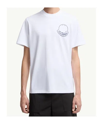 Moncler Printed T-shirt In Cotton In White