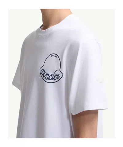 Moncler Printed T-shirt In Cotton In White