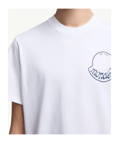 Moncler Printed T-shirt In Cotton In White