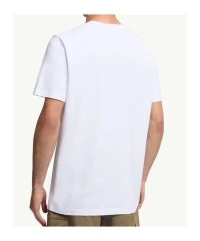 Moncler Mens White Flocked-logo Badge Short-sleeve Cotton-jersey T-shirt