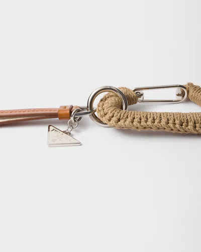 Prada Leather Bag Charm In Brown