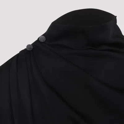 Fabiana Filippi Asymmetric Midi Dress Button Embellishments In Black