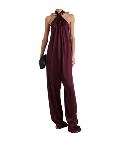 Stella Mccartney Sleeveless Jumpsuit In Burgundy