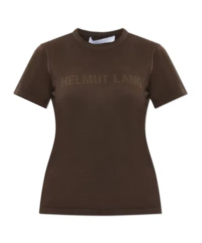 Helmut Lang Logo Print T-shirt In Brown