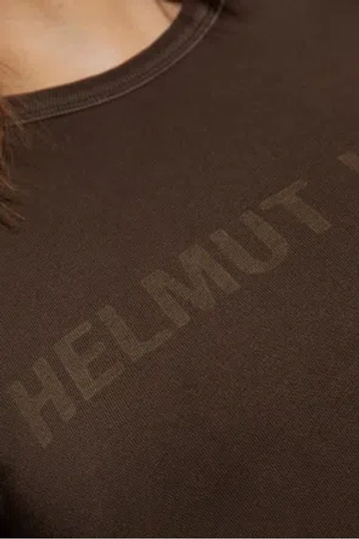 Helmut Lang Logo Print T-shirt In Brown