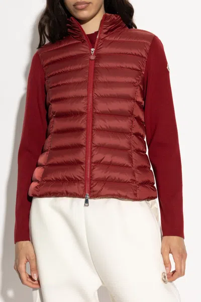 Moncler Quilted Wool-blend Jacket In Red