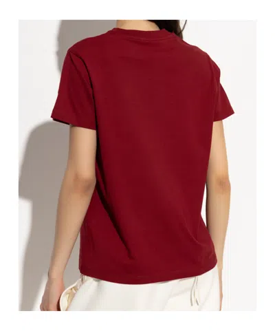 Moncler Embroidered Logo T-shirt In Red
