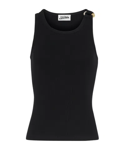 Jean Paul Gaultier Tank Top With Piercing In Black