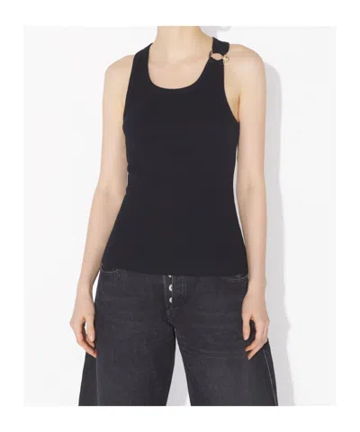 Jean Paul Gaultier Tank Top With Piercing In Black