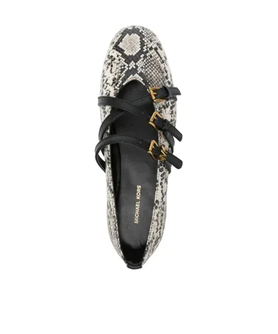 Michael Michael Kors Indy Embossed Ballet Flats In Black