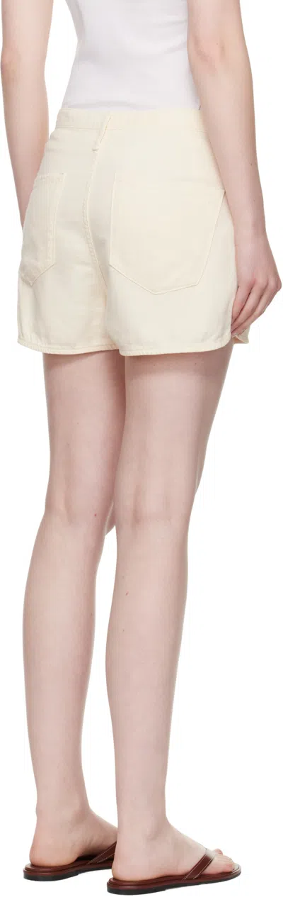 Rag & Bone Off-white Featherweight Nolan Drawstring Denim Shorts In Neutral