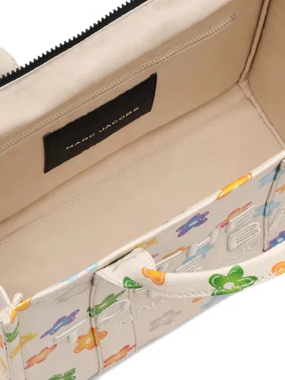 Marc Jacobs The Wild Daisy Canvas Medium Tote Bag In White
