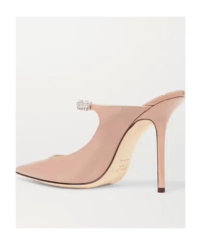 Jimmy Choo 100mm Bing Patent Leather Mules In Neutral