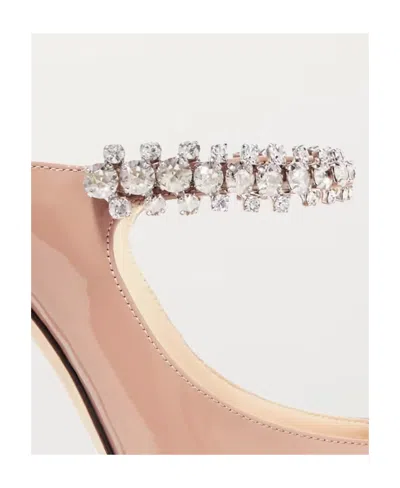 Jimmy Choo 100mm Bing Patent Leather Mules In Neutral