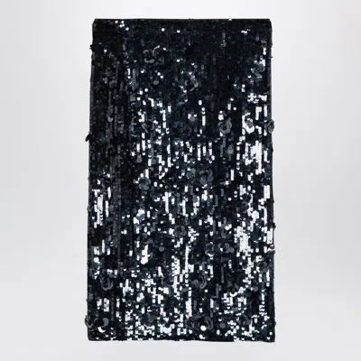 P.a.r.o.s.h . Dark Midi Skirt With Micro Sequins