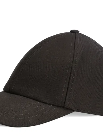 Dolce & Gabbana Panelled Cotton Baseball Cap With Curved Brim In Black