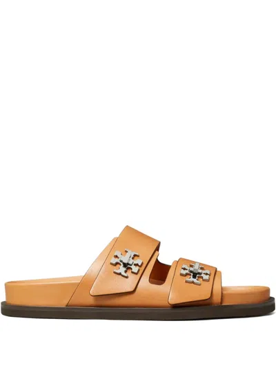 Tory Burch T-lock Leather Sport Slide Sandals