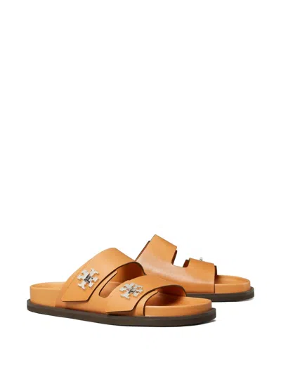 Tory Burch T-lock Leather Sport Slide Sandals