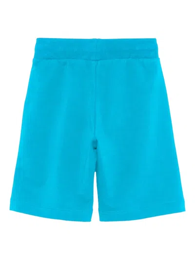 Moschino Logo-print Drawstring Shorts In Blue