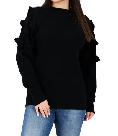Aqua Crewneck Knitted Cashmere Sweater In Black