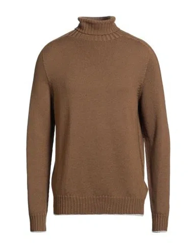 Dondup Man Turtleneck Khaki Size 40 Wool