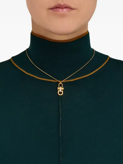 Ferragamo Women Necklace With Padlock In Gold