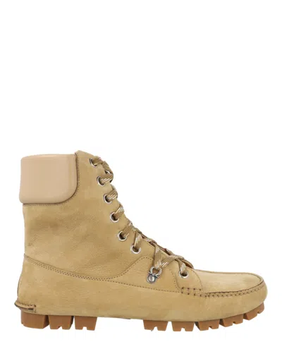 Ferragamo Man Ankle Boots Sand Size 8.5 Leather In Beige