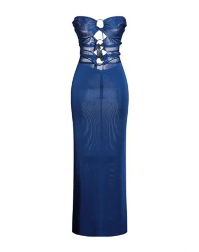 Tom Ford Woman Maxi Dress Bright Blue Size M Viscose, Polyamide