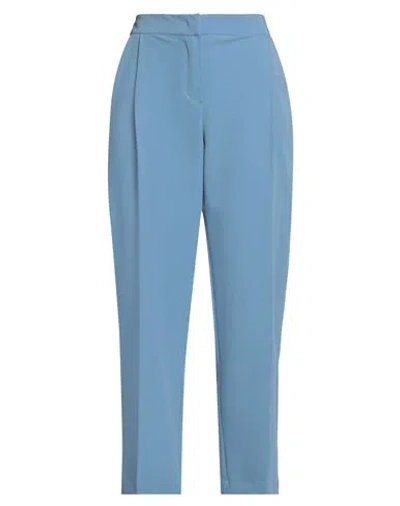 Face To Face Style Woman Pants Pastel Blue Size 10 Pes - Polyethersulfone, Rayon, Elastane