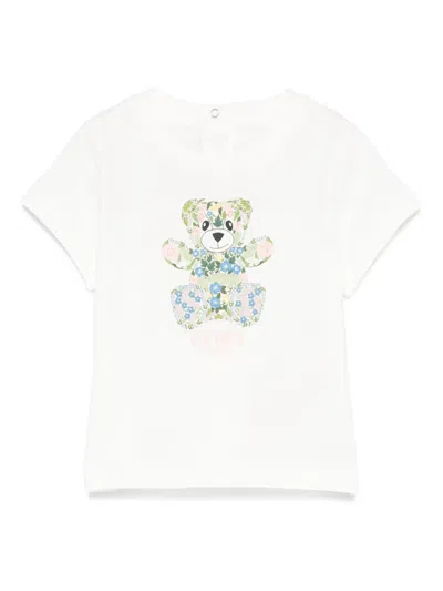 Fendi White Jersey Baby T-shirt With Multicolor Print In White