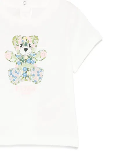 Fendi White Jersey Baby T-shirt With Multicolor Print In White