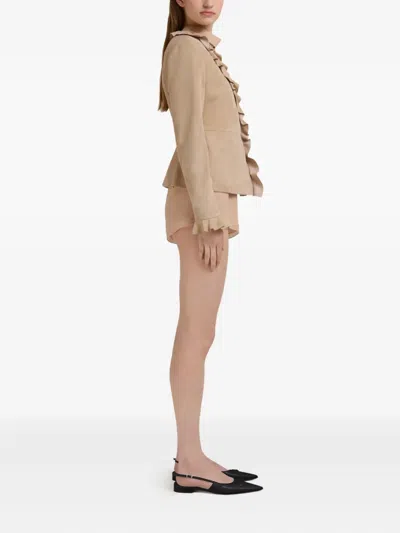 Marni Puff-sleeve Gathered Jumpsuit In Brown
