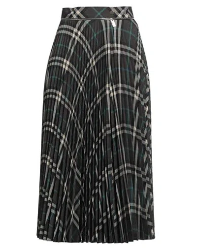 Burberry Women Long Multicolor Pleated Skirt With Check Motif In Wool Blend Woman
