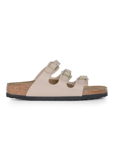 Birkenstock Slippers "florida" In Eco Leather Birko Flor In Gold