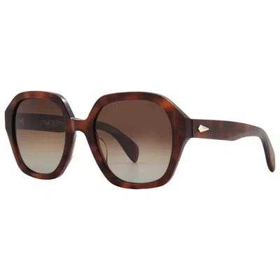 Rag & Bone Brown Gradient Square Ladies Sunglasses Rnb1063/s 0086/la 53