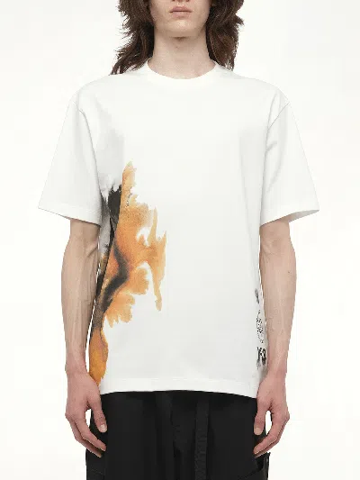 Y-3 White Crewneck Graphic T-shirt In White