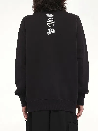 Y-3 Adidas Logo Cotton Sweatshirt In Black