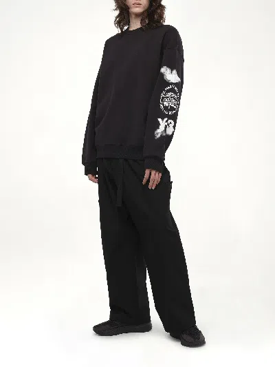 Y-3 Men's Graphic Crew Sweat In Black