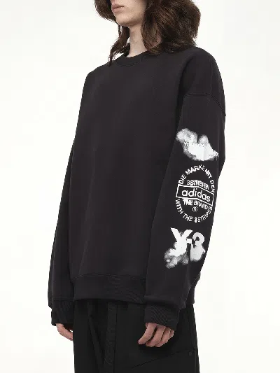 Y-3 Men's Graphic Crew Sweat In Black