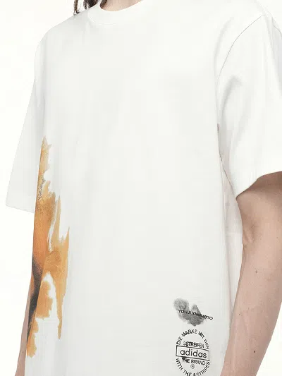 Y-3 White Crewneck Graphic T-shirt In White