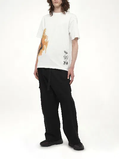 Y-3 White Crewneck Graphic T-shirt In White