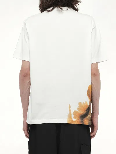 Y-3 White Crewneck Graphic T-shirt In White