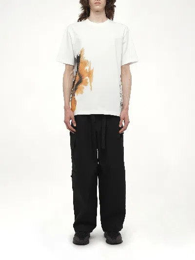 Y-3 White Crewneck Graphic T-shirt In White