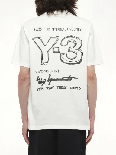 Y-3 White Logo-print T-shirt In White