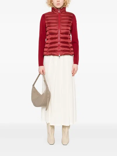 Moncler Quilted Wool-blend Jacket In Red