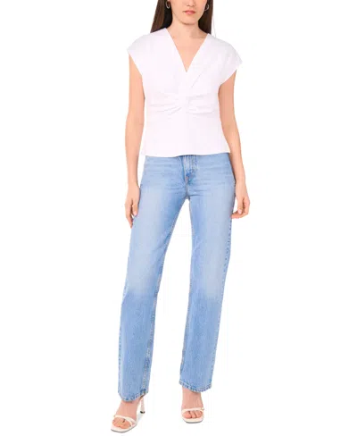 Sam & Jess Women's V-neck Twist-front Short Sleeve Top