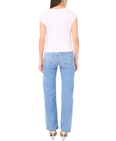 Sam & Jess Women's V-neck Twist-front Short Sleeve Top