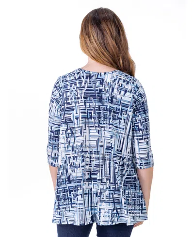 24seven Comfort Apparel Petite Elbow Length Sleeve Open Cardigan Jacket In Blue