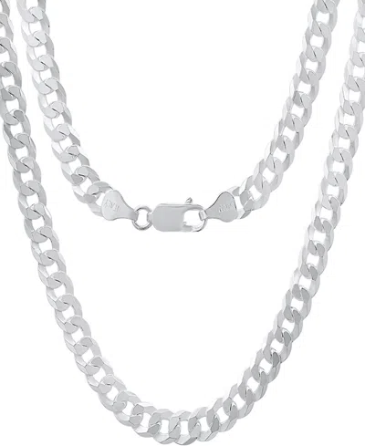 Steeltime Unisex Sterling Silver Diamond Cut Curb Link Chain Necklace